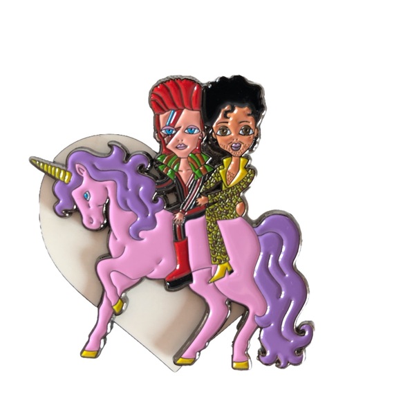 Laser Kitten Jewelry - David Bowie and Prince pin
